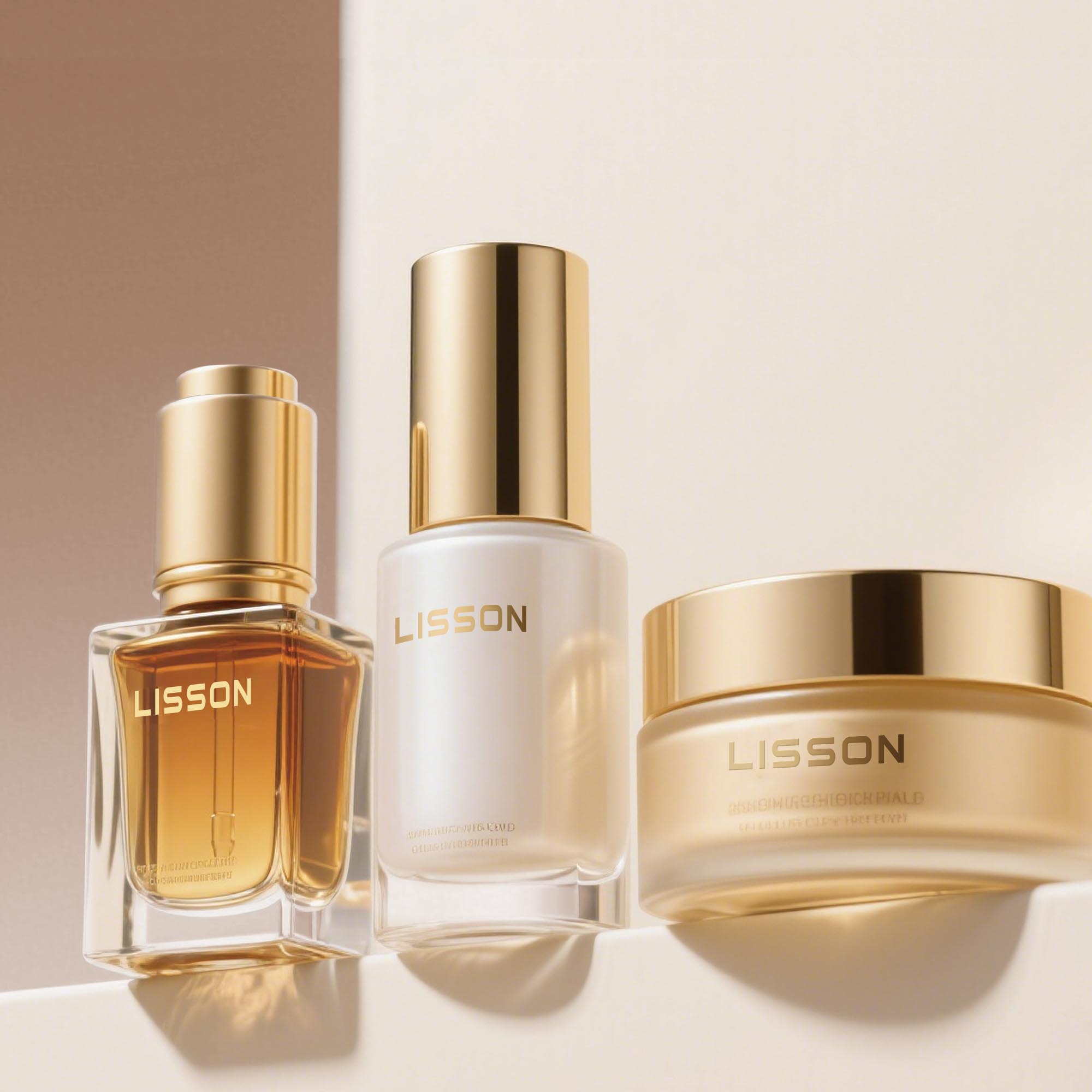 Conjunto de frascos de vidro para cosméticos