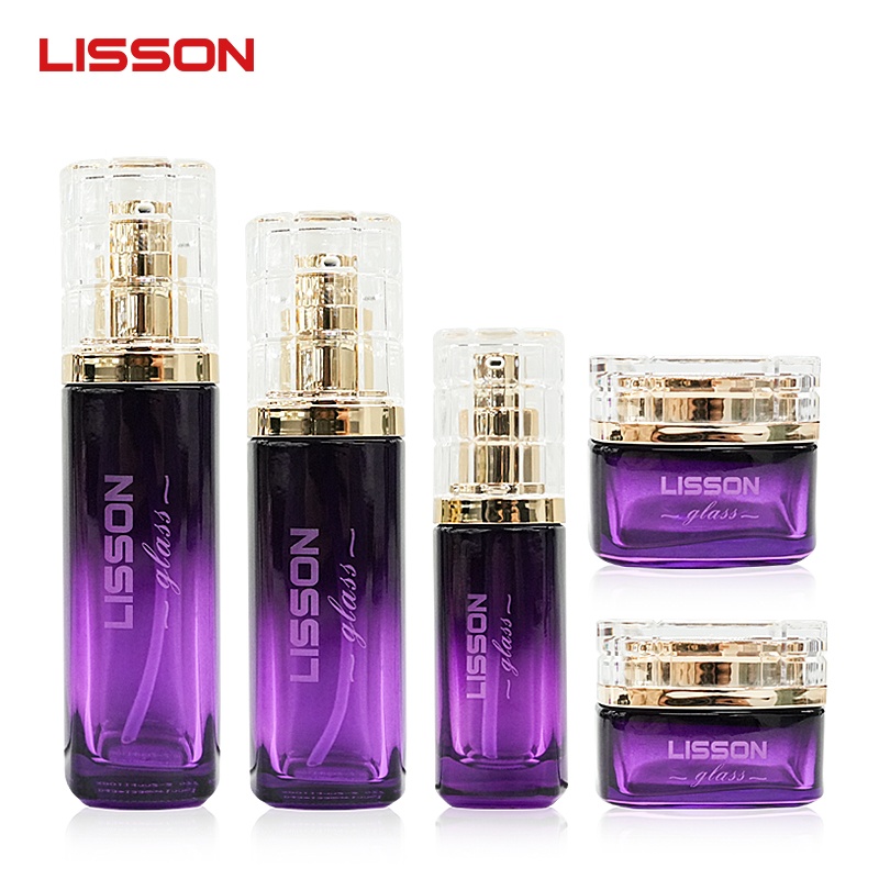 glass cosmetic bottle set