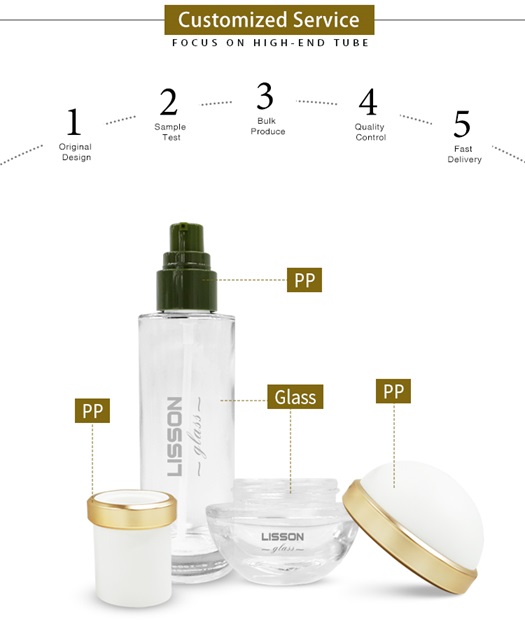 Luxury Cosmetic Glass Bottle Packaging Set Luxury Cosmetic Glass Bottle Packaging Set
