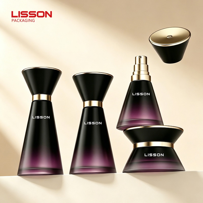Embossed glass perfume bottle
