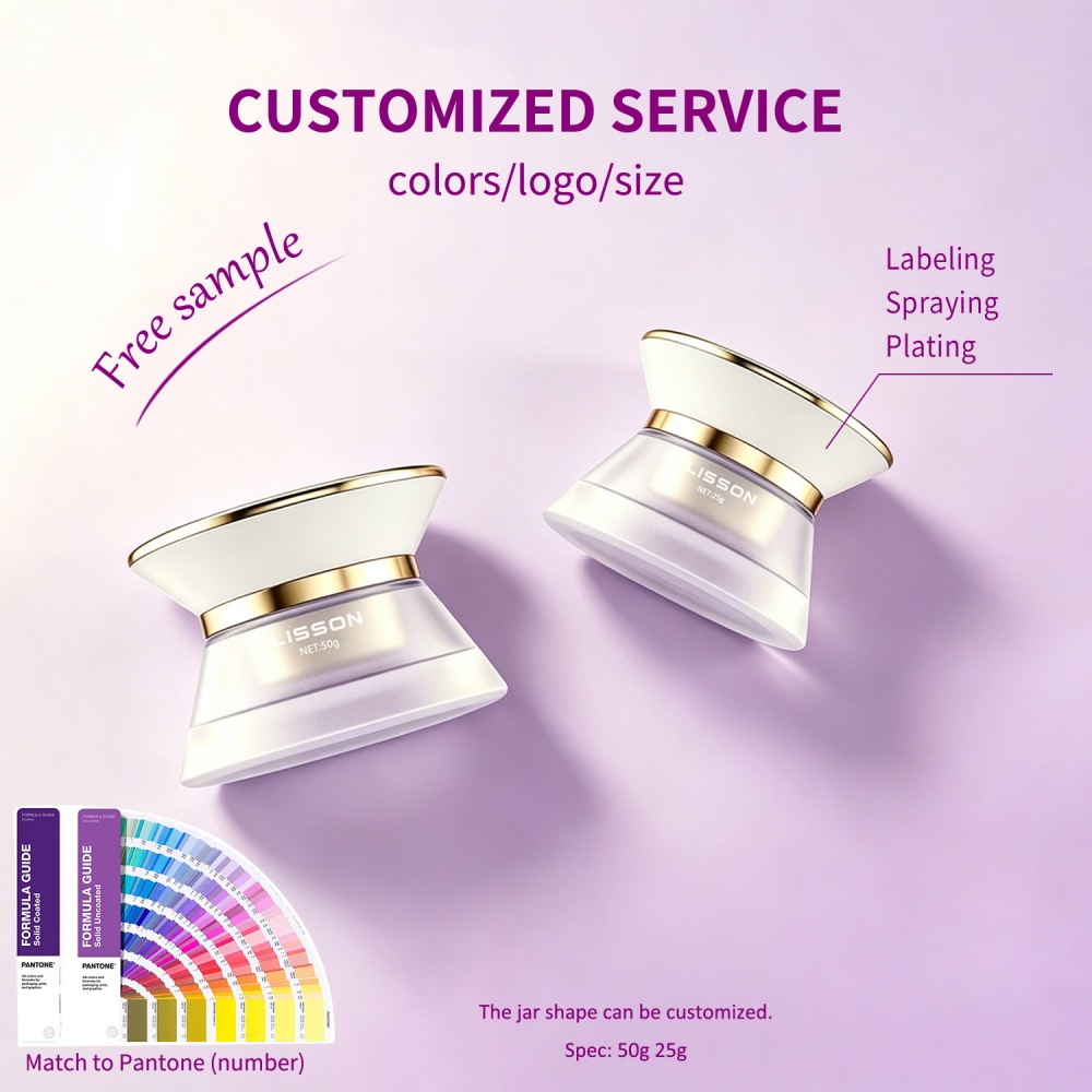 Custom Frosted Glass Cream Jars Custom Frosted Glass Cream Jars