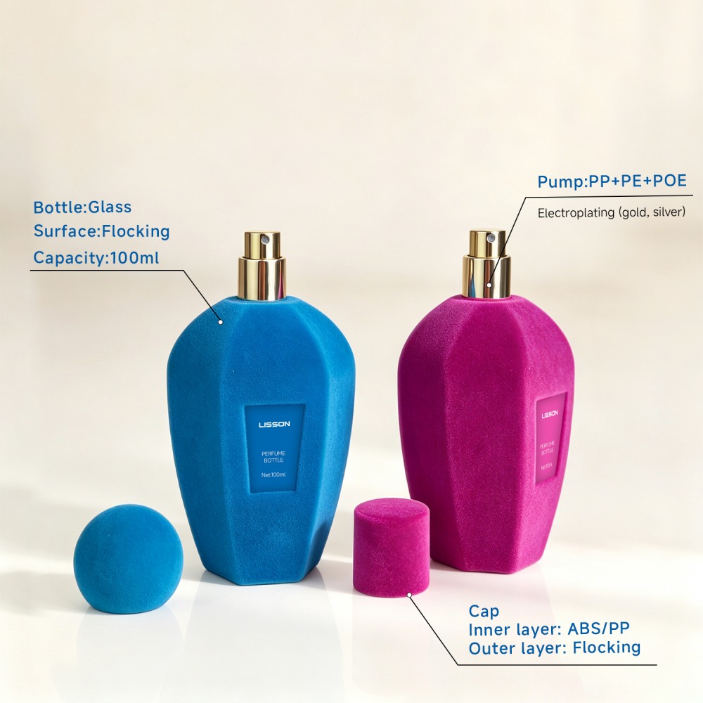 Luxury Flocked Glass Perfume Bottle